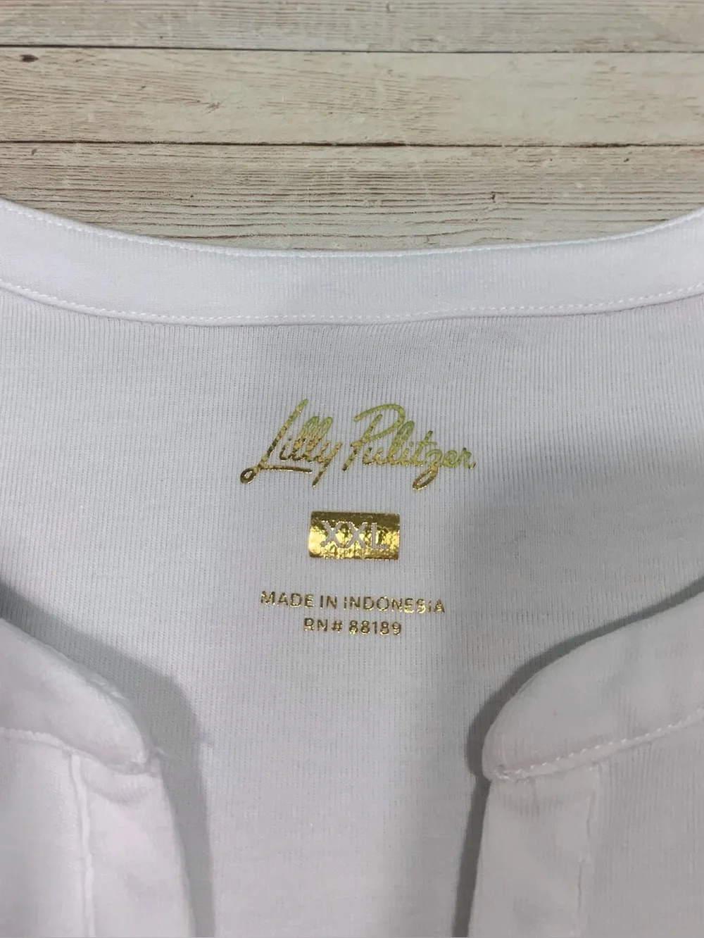 Lilly Pulitzer Ronson Knit V Neck Top Short Sleeve Puff Sleeve White Size XXL
